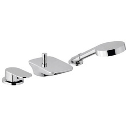 Trzyelementowa dźwigniowa bateria GLAM na brzeg wanny