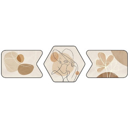Gouwgenr Abstrakcyjne Obrazy z Ramą Pvc 60x40 cm Zestaw 3 sztuki