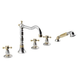 Pięcioelementowa bateria do wanny ANTEA, chrom/złoto