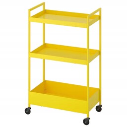 Ikea Nissafors Wózek, żółty, 50.5x30x83 cm