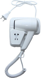 Suszarka do włosów hotelowa Merida 1200 W, białe tworzywo ABS