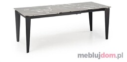 Stół FELIX Halmar Popielaty marmur + czarny, 81x141-201
