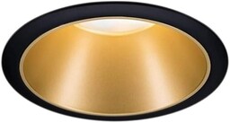 Paulmann 93403 Oprawa Wpuszczana Led Cole Okrągła, W Tym Ściemnialny Reflektor Wpuszczany 1X6,5W Czarny, Złoty Mat, Lampa Wpuszczana Plastik, Aluminiowo-Cynkowy Punkt Sufitowy 2700K ,Czarne, Matowe Złoto ,1Er-Set , 6.5 Watts