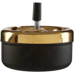 Premier Housewares 305224 Popielniczka spinningowa, matowa czerń/złoto, średnia