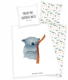 Pościel 140x200 Miś Koala Mr& Mrs Panda biała H23