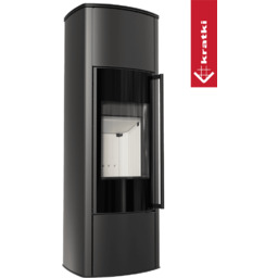 Piec wolnostojący stalowy KRATKI AB ENYO R Wysoki 5,5 kW Ø 100/150 czarne