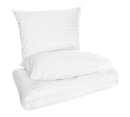 Spod Igły I Nitki Poszwa hotelowa 140x200 Adamaszkowa biała w paski 1 cm na zakład I24