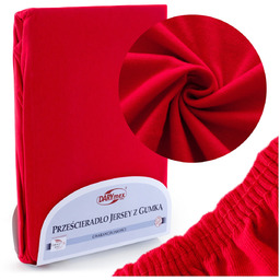 Prześcieradło Jersey z Gumką 016_D Czerwony 120x200