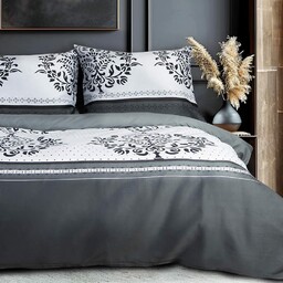 Darymex Pościel satynowa 160x200 1543/1 biała grafitowa ornamenty Satynlove