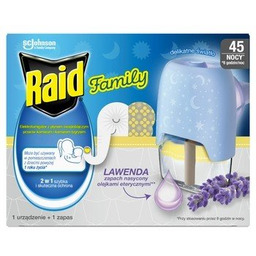 Raid  Family Elektrofumigator Z Płynem Owadobójczym - Lawenda 27Ml