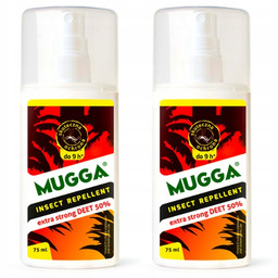 2x Środek na owady komary kleszcze Mugga muga 50 ml Deet 50% Spray komarom