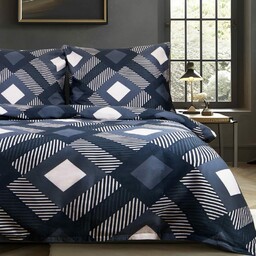 Darymex Pościel satynowa 180x200 1544/1 granatowa biała geometria Satynlove