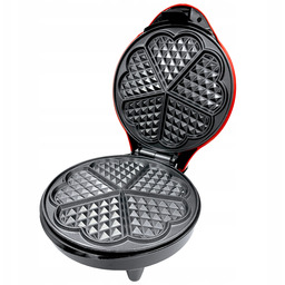 Gofrownica Hoffen Serca 1200W 5 Gofrów Czerwona Z Nieprzywierającą Powłoką
