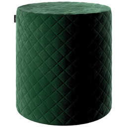 Puf Barrel pikowany, butelkowa zieleń, ø 40 wys. 40 cm, Christmas