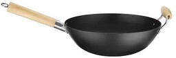 WOK Z DREWNIANYM UCHWYTEM 324x565 mm STALOWY HENDI