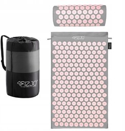 Mata do akupresury z poduszką klasyczna 4FIZJO 68x42 szaro różowa