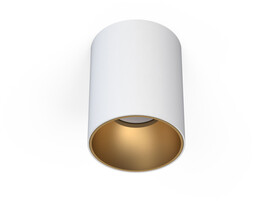 Spot sufitowy designerski tuba EYE TONE GU10 śr. 8,9cm biały złoty 8926