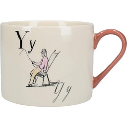 V&A nonsensy alfabet kolekcjonerski ceramiczny kubek z nadrukowanym wierszem ''Y.'', 430 ml (15 uncji) - biały/czerwony