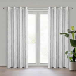 Zasłona welwetowa biała w srebrny wzór marmuru ZKOR-01