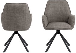 Krzesło obrotowe do jadalni, tapicerowane Glenda, do jadalni, nowoczesne, jasnoszary