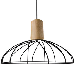 Lampa wisząca MODERNO, duża, czarny/drewno, 1x50W GU10