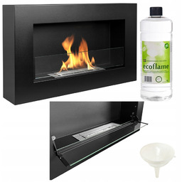 Biokominek czarny Box 65x40 z Otwieraną Szybą Regulacja