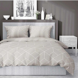 Pościel z satyny bawełnianej we wzór geomertyczny SJB-612