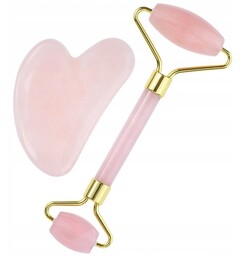 Zestaw Roller + Gua Sha Płytka Kwarcowe