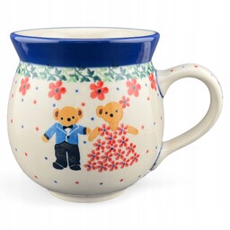 Kubek czeski, baryłka Unikat Misie para 330 ml U4946 Ceramika Bolesławiec