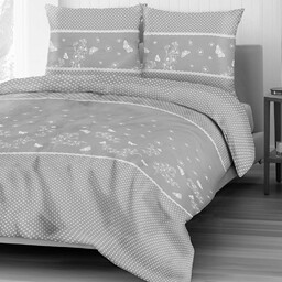 Darymex Pościel bawełniana 220x200 71479/1 szara biała groszki kwiaty motyle Cottonlove