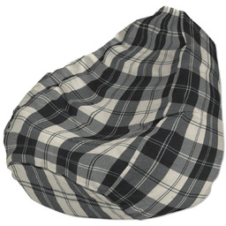 Worek do siedzenia, krata czarno-biała, Ø60 x 105 cm, Edinburgh