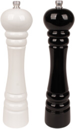 Ręczne młynki do soli i pieprzu biało-czarne 24 cm lakierowane