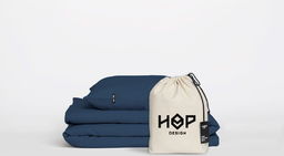 Pościel Perkal 140x200 Hop Design Pure Granatowy