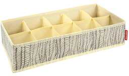Organizer na skarpetki i bieliznę FANCY HOME 40 x 18 x 10 cm, kremowy