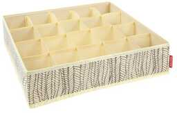 Organizer na skarpetki i bieliznę FANCY HOME 40 x 35 x 10 cm, kremowe