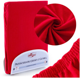 Prześcieradło Jersey z Gumką 016_D Czerwony 200x220