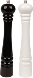 Ręczne młynki do soli i pieprzu biało-czarne 32 cm lakierowane