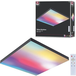 Paulmann 79908 Panel LED Velora Rainbow kątowy z 1x19 W ściemnialny dynamicRGBW sterowanie kolorami czarna metalowa lampa sufitowa 3000 K