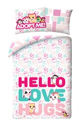 Halantex Pościel bawełniana 140x200 Adopt me różowa pieski poszewka 70x90 Kids 12