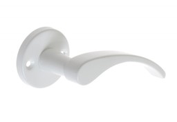 Klamka drzwiowa GAMAR VIOLA biała z rozetą okrągłą