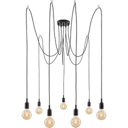 Paulmann 50390 Neordic oprawa wisząca Ketil 7-ogniskowa pająk maks. 7x60 W lampa wisząca czarna lampa sufitowa silikon, metal lampa wisząca E27