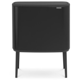 BRABANTIA Kosz na śmieci uchylny 316203 Bo Touch do segragacji, dwa wyjmowane wiadra, System Soft Touch 34L Czarny Zyskaj