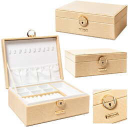 Elegancki organizer na biżuterię z przegródkami - Peterson