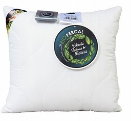 Poduszka antyalergiczna 40x40 BioPercal 250g biała termo delikatny perkal 100% bio bawełna AMZ