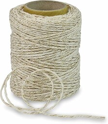 PRÄSENT CHRISTMASTWIST Wstążka sznurkowa, kremowo-złota, 50 m do dekoracji świątecznych i pakowania prezentów, szerokość 2 mm, idealna na Boże Narodzenie, Wielkanoc, baby shower, dwukolorowy