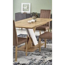 Stół rozkładany dąb lancelot / biały mat 130 - 175 x 85 cm Xarelto