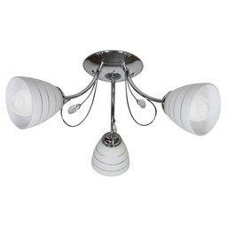 Lampa wisząca SIMPLI 3x40W E27 chrom z kryształkiem + klosz z paskiem CANDELLUX