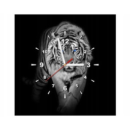 50x50cm Zegar ścienny Tiger in the dark ścienna drewno