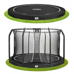 Trampolina Salta Premium Ground 251 cm z siatką zabezpieczającą zielona