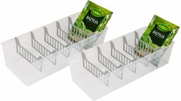 BranQ Home essential Pojemnik na przyprawy, organizer kuchenny, zestaw 2 szt., przezroczyste, bez BPA, tworzywo sztuczne PP, 30,7 x 11,3 x 8 cm (dł. x szer. x wys.) 5901098048903